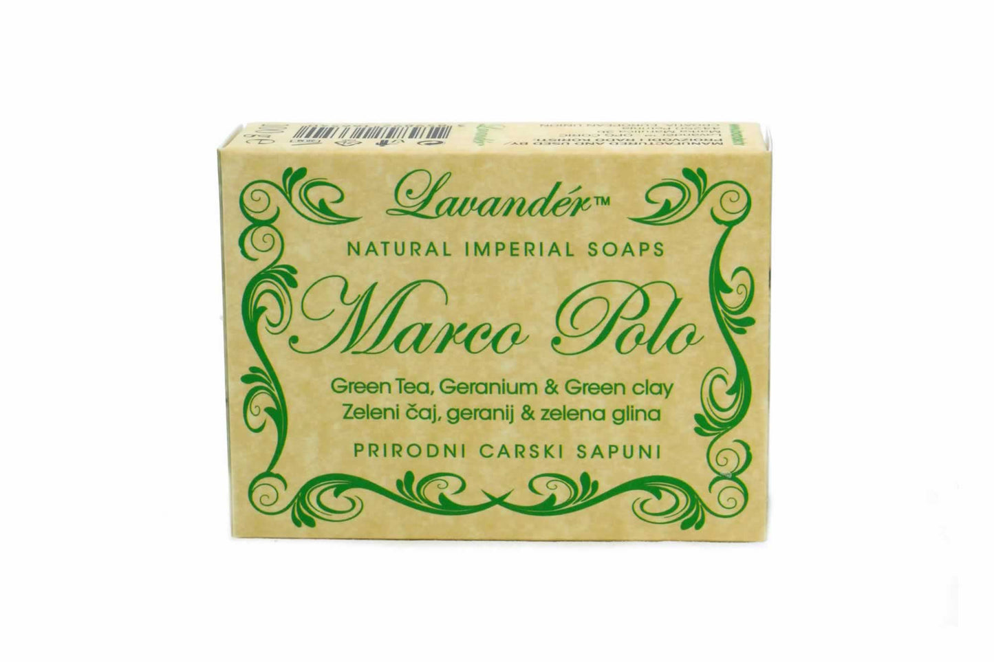 Seife mit grüner Tonerde, Geranie und Marco-Polo-Grüntee